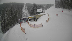 Modrá sjezdovka - dojezd k lanové dráze