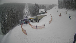 Modrá sjezdovka - dojezd k lanové dráze