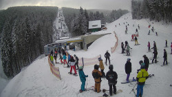 Modrá sjezdovka - dojezd k lanové dráze