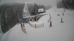 Modrá sjezdovka - dojezd k lanové dráze