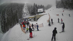 Modrá sjezdovka - dojezd k lanové dráze