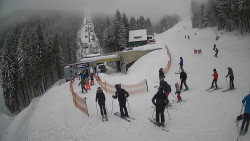 Modrá sjezdovka - dojezd k lanové dráze