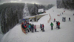 Modrá sjezdovka - dojezd k lanové dráze