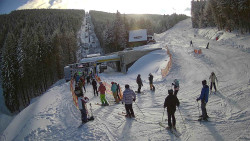 Modrá sjezdovka - dojezd k lanové dráze