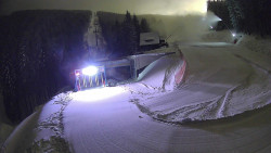 Modrá sjezdovka - dojezd k lanové dráze