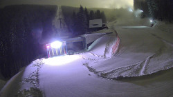 Modrá sjezdovka - dojezd k lanové dráze