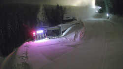 Modrá sjezdovka - dojezd k lanové dráze