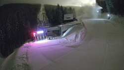 Modrá sjezdovka - dojezd k lanové dráze