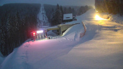 Modrá sjezdovka - dojezd k lanové dráze