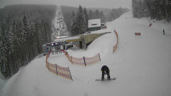 Modrá sjezdovka - dojezd k lanové dráze