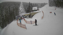 Modrá sjezdovka - dojezd k lanové dráze