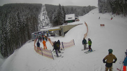 Modrá sjezdovka - dojezd k lanové dráze