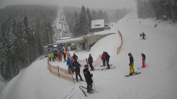 Modrá sjezdovka - dojezd k lanové dráze