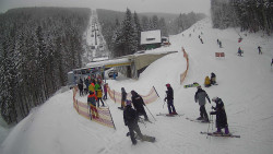 Modrá sjezdovka - dojezd k lanové dráze