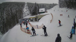 Modrá sjezdovka - dojezd k lanové dráze