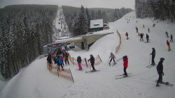 Modrá sjezdovka - dojezd k lanové dráze