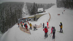 Modrá sjezdovka - dojezd k lanové dráze