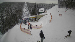 Modrá sjezdovka - dojezd k lanové dráze