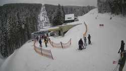 Modrá sjezdovka - dojezd k lanové dráze