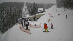 Modrá sjezdovka - dojezd k lanové dráze