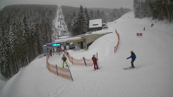 Modrá sjezdovka - dojezd k lanové dráze