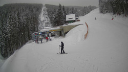 Modrá sjezdovka - dojezd k lanové dráze