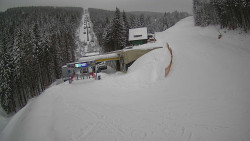 Modrá sjezdovka - dojezd k lanové dráze