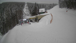 Modrá sjezdovka - dojezd k lanové dráze