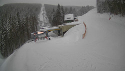 Modrá sjezdovka - dojezd k lanové dráze