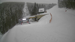 Modrá sjezdovka - dojezd k lanové dráze