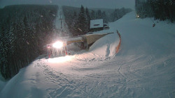 Modrá sjezdovka - dojezd k lanové dráze