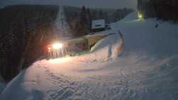 Modrá sjezdovka - dojezd k lanové dráze