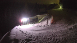 Modrá sjezdovka - dojezd k lanové dráze