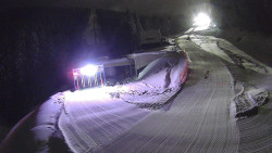 Modrá sjezdovka - dojezd k lanové dráze