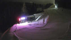 Modrá sjezdovka - dojezd k lanové dráze