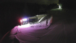 Modrá sjezdovka - dojezd k lanové dráze