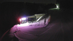 Modrá sjezdovka - dojezd k lanové dráze