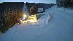 Modrá sjezdovka - dojezd k lanové dráze