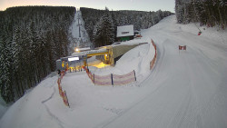 Modrá sjezdovka - dojezd k lanové dráze