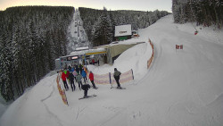 Modrá sjezdovka - dojezd k lanové dráze