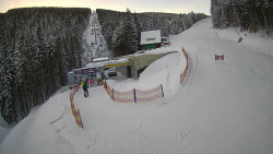 Modrá sjezdovka - dojezd k lanové dráze