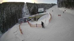 Modrá sjezdovka - dojezd k lanové dráze