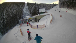 Modrá sjezdovka - dojezd k lanové dráze