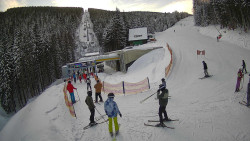 Modrá sjezdovka - dojezd k lanové dráze