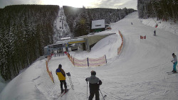 Modrá sjezdovka - dojezd k lanové dráze