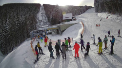 Modrá sjezdovka - dojezd k lanové dráze