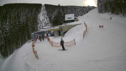 Modrá sjezdovka - dojezd k lanové dráze