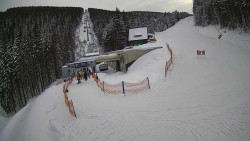 Modrá sjezdovka - dojezd k lanové dráze