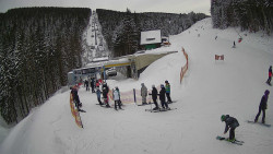 Modrá sjezdovka - dojezd k lanové dráze