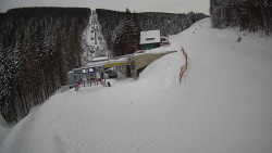 Modrá sjezdovka - dojezd k lanové dráze